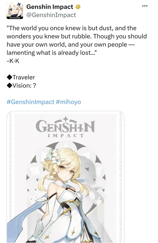 Featured image of post Friendly reminder that even now we're in Snezhnaya, there's literally zero clue about who is K.K
