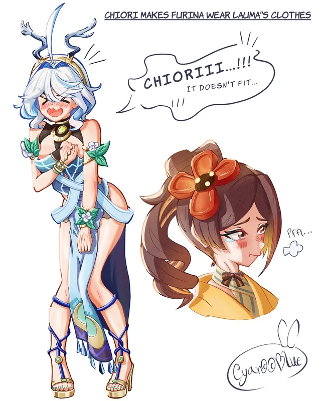 Featured image of post Made Furina try Lauma's clothes [OC]
